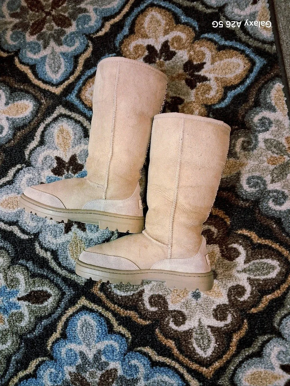 UGG AUSTRALIA Women's Tall Shearling-Lined Winter Boots - Sand Color Size 7